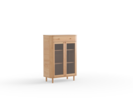 Schrank Tonda 2-türig mit 1 Lade, Glas, Buche