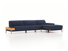 Lounge-Sofa Alani, B 340 x T 179 cm, Liegeteil rechts, Sitzhöhe in cm 44, mit Bezug Wollstoff Elverum Ozean (75), Buche