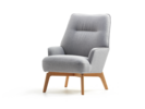 Fauteuil Coppa, Buche, mit Bezug Wollstoff Kaland Kiesel