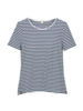 Shirt-Kurzarm-Ringel, ringel weiss/dunkelblau