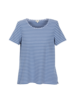 Shirt-Kurzarm-Ringel, ringel weiss/rauchblau, Vorderansicht