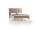 Polsterbett Filomena, 160 x 200 cm, Wollstoff Stavang Sand (66), Eiche