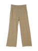 Culotte aus plattiertem Leinen, olive