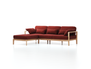 Loungesofa Linera, schmal mit Liegeteil links, Wollstoff Kaland Ziegel (72), Eiche