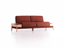 Sofa Alani, B212xT94xH82 cm, Sitzhöhe 44 cm, Buche, mit Bezug Wollstoff Kaland Ziegel