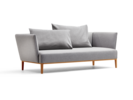 Lorea 2er-Sofa, Buche, mit Bezug Wollstoff Kaland Kiesel