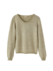 Pullover Langarm, olive melange