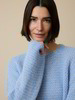 Pullover aus Alpakawolle und Bio-Baumwolle, eisblau