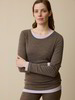 Langarmshirt aus Bio Wolle, walnuss melange