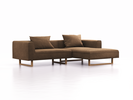 Lounge-Sofa Sereno, B267xT180xH71 cm, Sitzhöhe 43 cm, mit Liegeteil rechts inkl. 2 Kissen (70x55 cm), Kufenfuß Eiche, Wollstoff Stavang Haselnuss