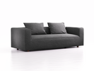 3er Sofa Sereno, bodennah, B235xT96xH71cm, Sitzhöhe 43 cm, inkl. 2 Kissen (70x55 cm), Buche, Wollstoff Kaland Schiefer