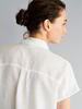 Bluse-Leinen-kurzarm, weiss