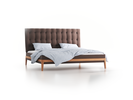 Polsterbett Filomena, 200 x 200 cm, Wollstoff Tano Natur Dunkel (81), Eiche