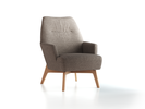 Fauteuil Coppa mit Bezug, Wollstoff Tano Natur (79), Eiche