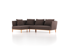 Ecksofa Lorea B 265 x T 172,5 cm, Liegeteil links, mit Bezug Wollstoff Tano Natur Dunkel (81), Buche