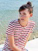 Kurzarm-Shirt leinen ringel rot