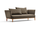 Lorea 2er-Sofa, Buche, mit Bezug Wollstoff Kaland Torf