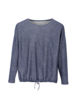 Shirt-Langarm, blau/weiss meliert, Vorderansicht