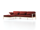 Loungesofa Linera, breit mit Liegeteil links, Wollstoff Kaland Ziegel (72), Esche