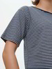 Kurzarmshirt aus Bio Leinen/Baumwolle, navy/offwhite ringel