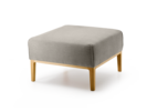 Hocker Lorea, mit Bezug Wollstoff Tano Natur, Buche