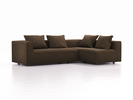 Ecksofa Sereno, bodennah, B276xT180xH71 cm, Sitzhöhe 43 cm, mit Liegeteil rechts inkl. 4 Kissen (70x55 cm), Eiche, Wollstoff Kaland Torf