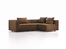 Ecksofa Sereno, bodennah, B246xT180xH71 cm, Sitzhöhe 43 cm, mit Liegeteil rechts, inkl. 3 Kissen (70x55 cm), Buche, Wollstoff Stavang Haselnuss