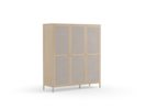  Kleiderschrank Tenso 3-türig, Wollstoff Tano Natur, Esche