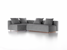 Ecksofa Sereno mit Schlaffunktion inkl. 4 Kissen (70x55 cm), Bodennah, B 300 x T180 cm, Eckteil links, mit Bezug Wollstoff Elverum Mocca (73), Buche