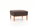 Hocker Lorea B 60 x T 60 x H 38.7 cm, mit Bezug Wollstoff Tano Natur Dunkel (81), Buche