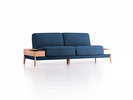 Sofa Alani, B212xT94xH82 cm, Sitzhöhe 44 cm, Buche, mit Bezug Wollstoff Elverum Ozean