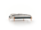 Bett Lorea ohne Betthaupt, 180 x 200 cm, Wollstoff Elverum Grüngrau (84), Buche