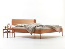 Bett Alwy, mit Holzbetthaupt, Buche