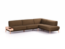 Ecksofa Alani, 320x224,5x82 cm, Sitzhöhe 44 cm, Buche, mit Bezug Wollstoff Kaland Torf