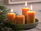 4er-Set Adventkranzkerzen aus Bienenwachs, Stumpen