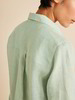 Bluse Langarm, Leinen, mint