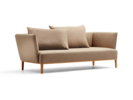 Lorea 2er-Sofa, Buche, mit Bezug Wollstoff Elverum Haselnuss