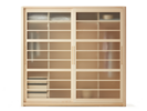 Kleiderschrank Kurido 2-türig, breite Türen, Glas, Esche