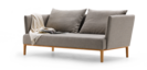 2er Sofa Lorea, mit Bezug Wollstoff Tano Natur, Buche