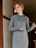 Strick Kleid mit Kapuze, grau melange