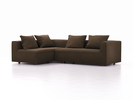 Ecksofa Sereno, bodennah, B276xT180xH71 cm, Sitzhöhe 43 cm, mit Liegeteil links inkl. 4 Kissen (70x55 cm), Eiche, Wollstoff Kaland Torf