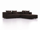 Ecksofa Sereno, bodennah, B276xT276xH71 cm, Sitzhöhe 43 cm, mit Liegeteil rechts inkl. 4 Kissen (70x55 cm), Buche, Wollstoff Stavang Torf