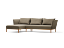 Lorea Lounge-Sofa, Liegeteil links, Buche, mit Bezug Wollstoff Kaland Torf