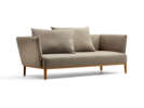 2er Sofa Lorea, mit Bezug Wollstoff Tano Natur, Eiche