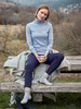 Rollkragen-Shirt, pastellblau & Leggings, dunkelblau