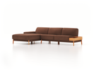 Lounge-Sofa Alani, Liegeteil links, B 300 x T 179 cm, Sitzhöhe in cm 44, mit Bezug Wollstoff Kaland Haselnuss (71), Buche