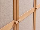 Kleiderschrank Tenso 3-türig, Wollstoff Tano Natur, Buche