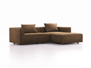 Lounge-Sofa Sereno, bodennah, B267xT180xH71 cm, Sitzhöhe 43 cm, mit Liegeteil rechts inkl. 2 Kissen (70x55 cm), Eiche, Wollstoff Stavang Haselnuss