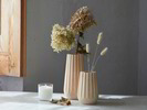 Vase aus Zirbenholz, Kannelur, inkl. Glaseinsatz