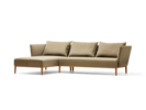Lorea Lounge-Sofa, Liegeteil links, Buche, mit Bezug Wollstoff Kaland Haselnuss
